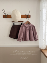 Candy frill check blouse