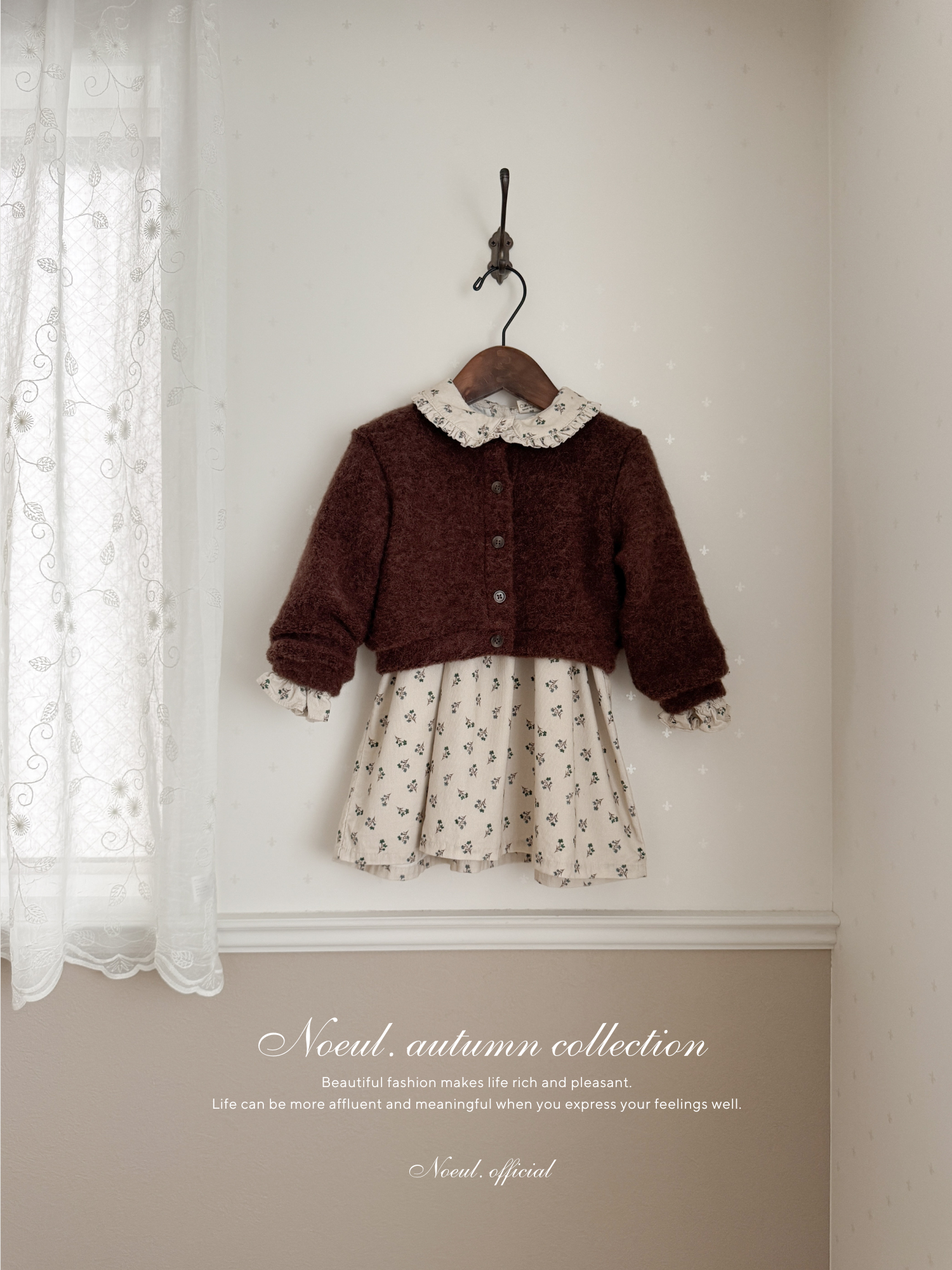 Baba flower corduroy one-piece