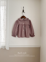 Candy frill check blouse