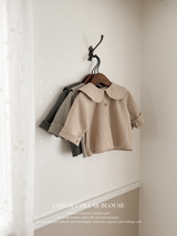 Check collar blouse