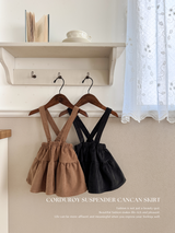 Corduroy suspender cancan skirt