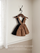 Corduroy suspender cancan skirt