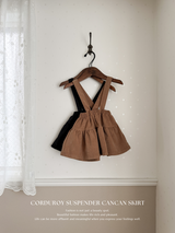 Corduroy suspender cancan skirt