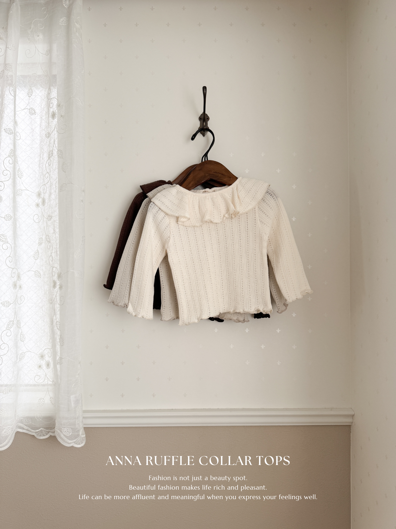 Anna ruffle collar tops