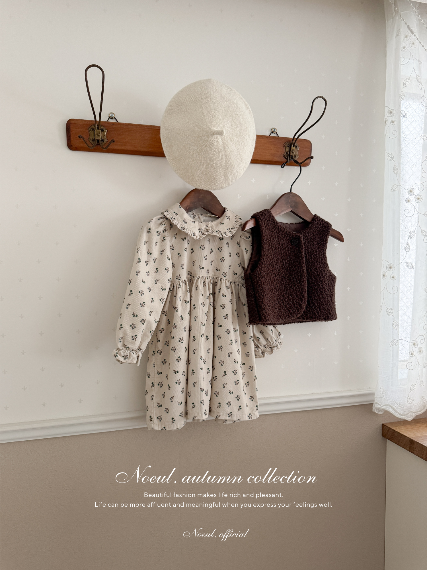 Baba flower corduroy one-piece