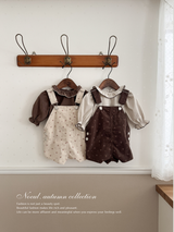 Corduroy berry short overall (flower)