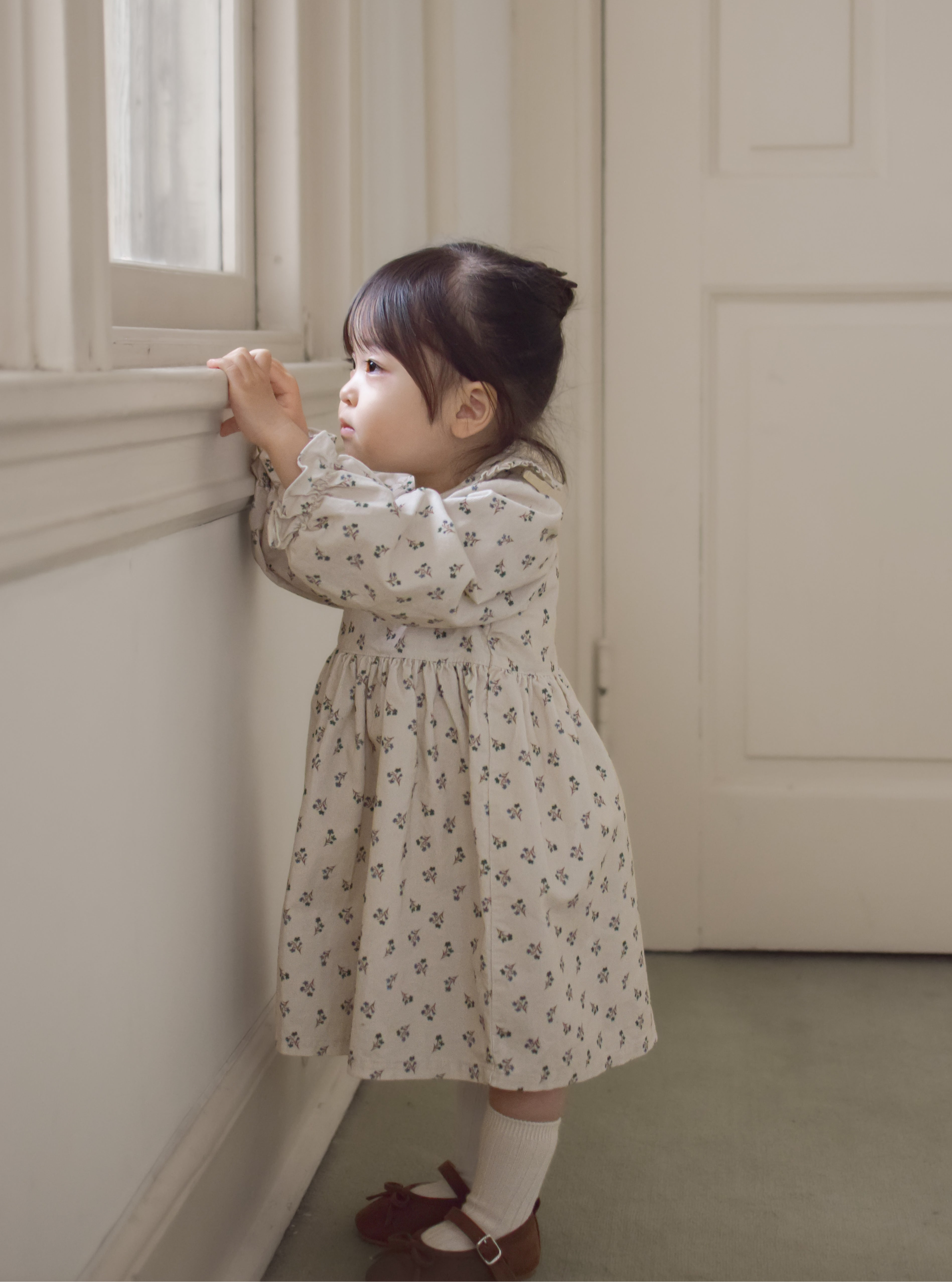 Baba flower corduroy one-piece