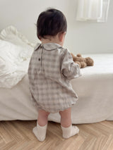 Leandre check rompers