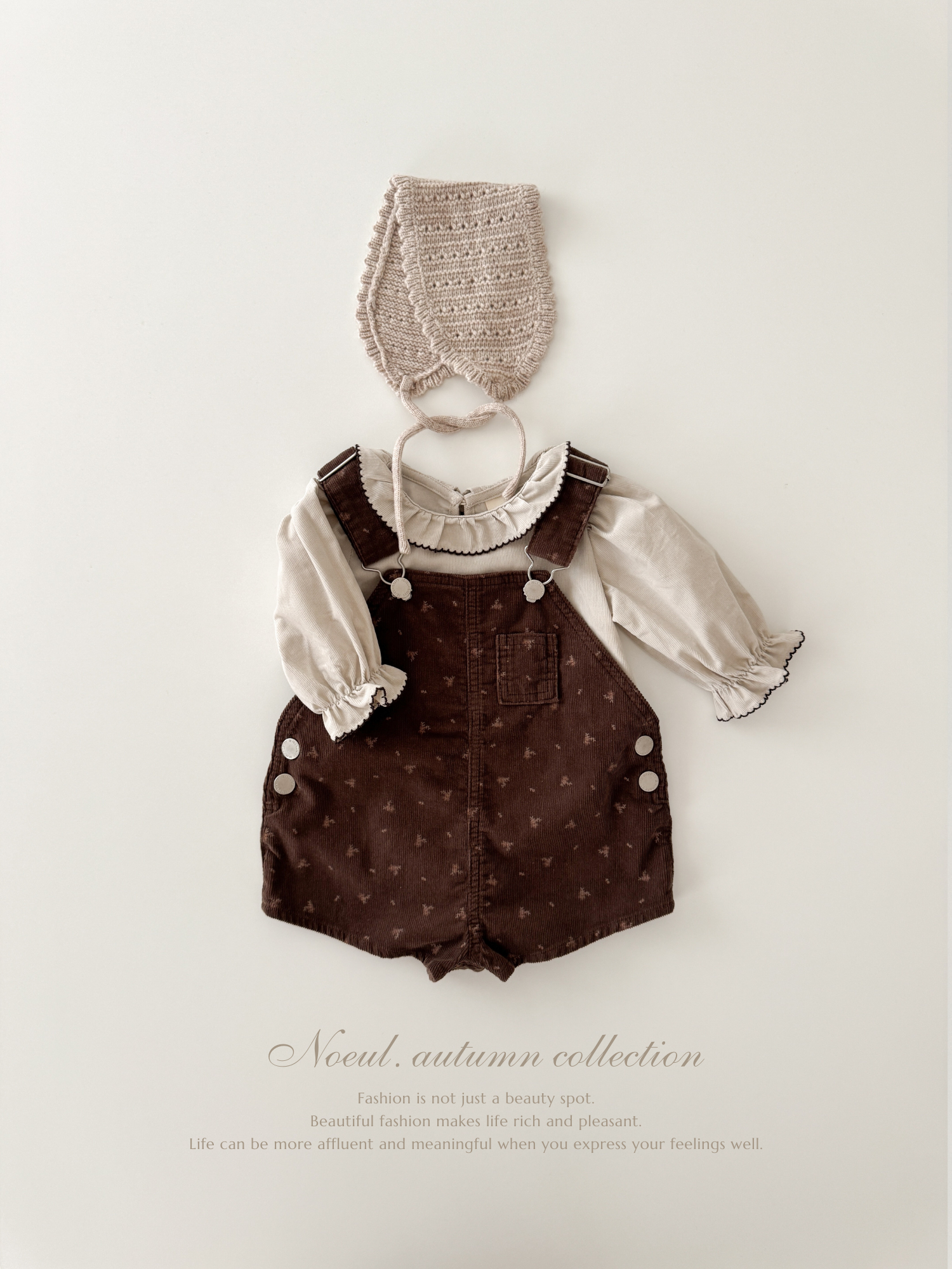 Corduroy berry short overall (flower)