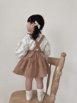 Corduroy suspender cancan skirt