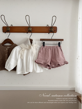 Corduroy frill pants