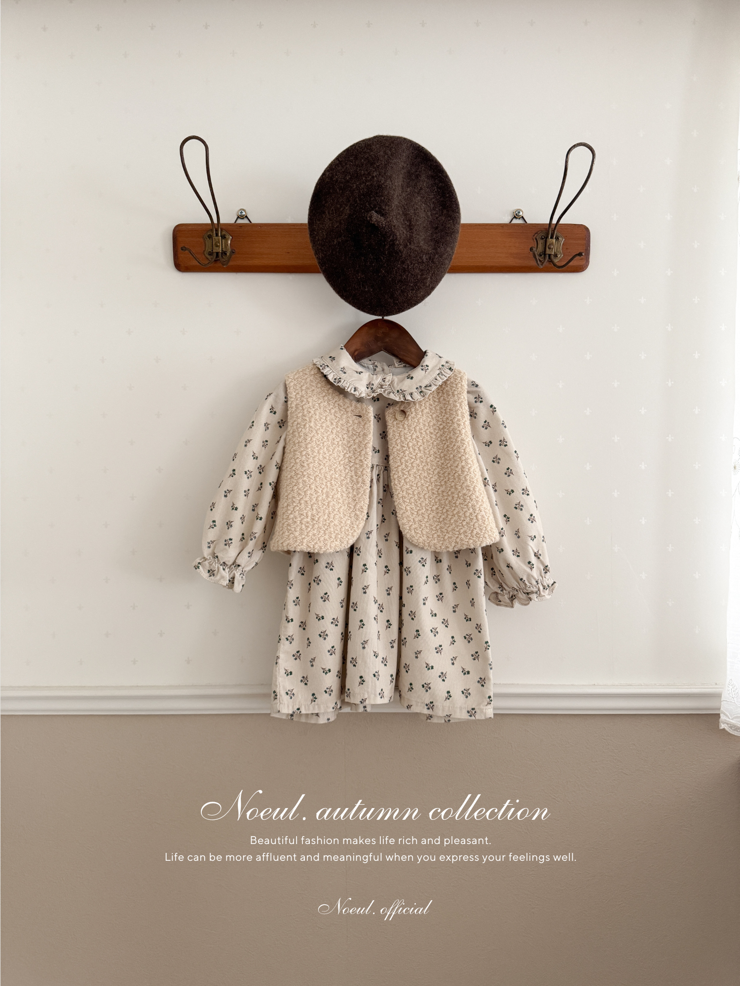 Baba flower corduroy one-piece