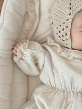 Dot frill bebe suit