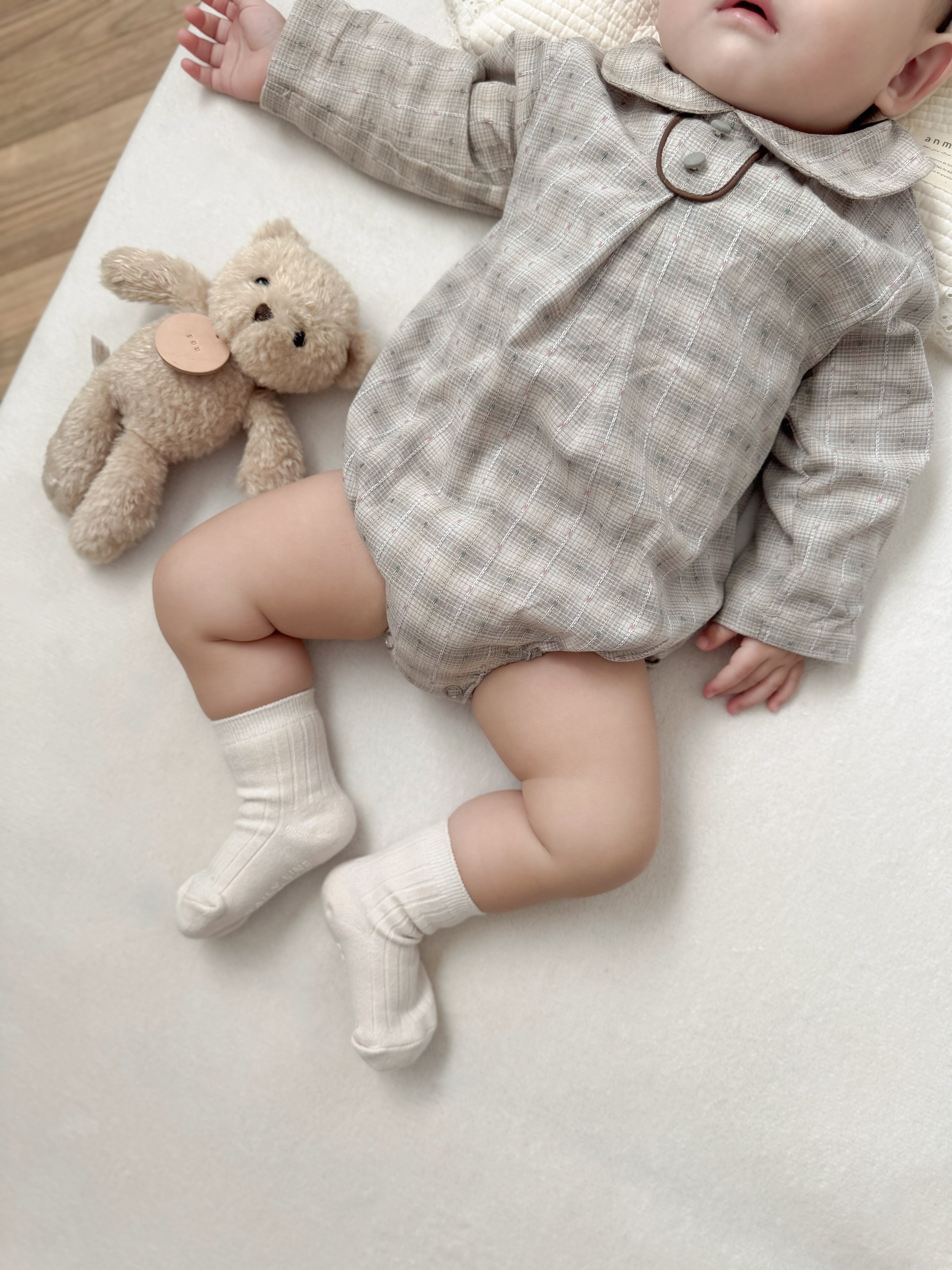 Leandre check rompers