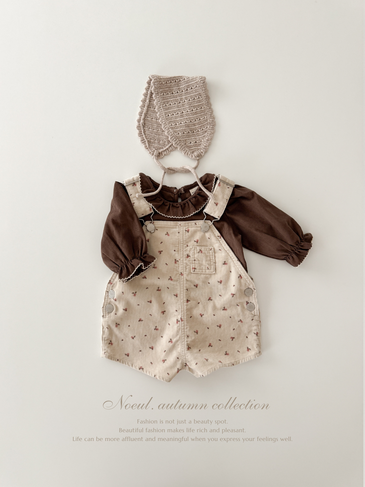 Corduroy berry short overall (flower)
