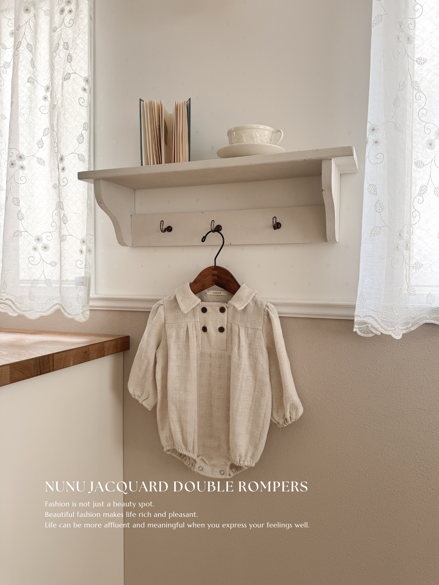 Nunu jacquard double rompers