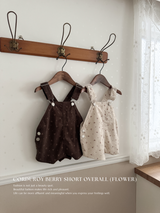 Corduroy berry short overall (flower)