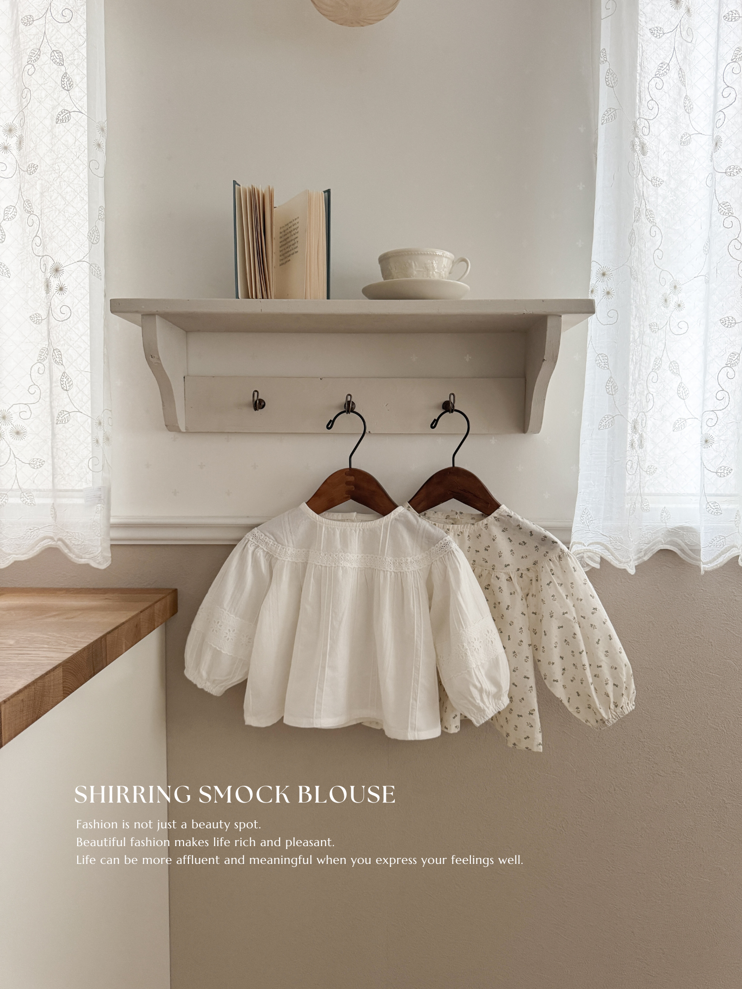 Shirring smock blouse