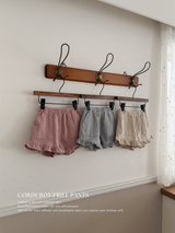 Corduroy frill pants