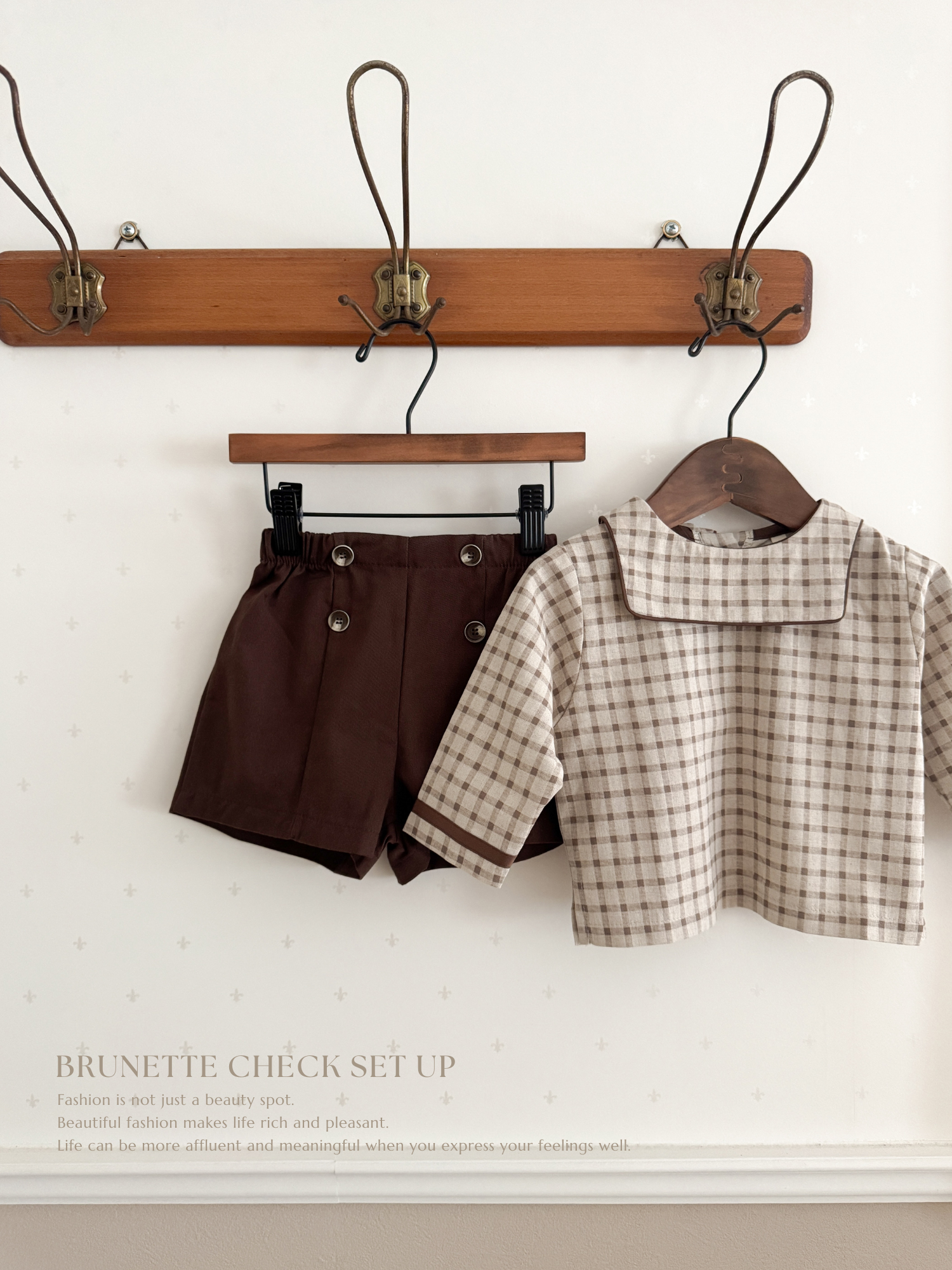 Brunette check set up