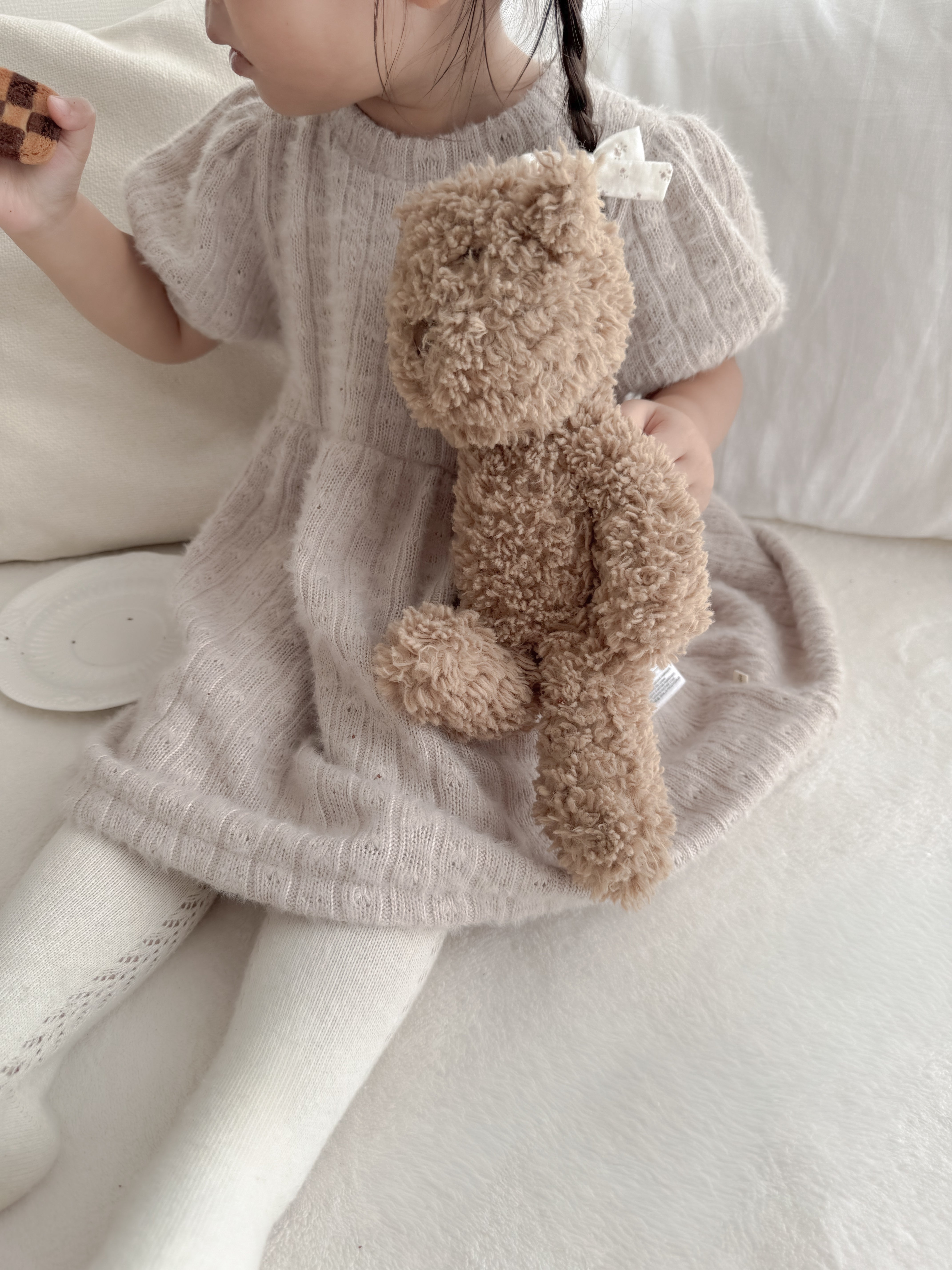 Soft puff knit one-piece