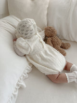 Soft puff knit rompers