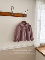 Candy frill check blouse