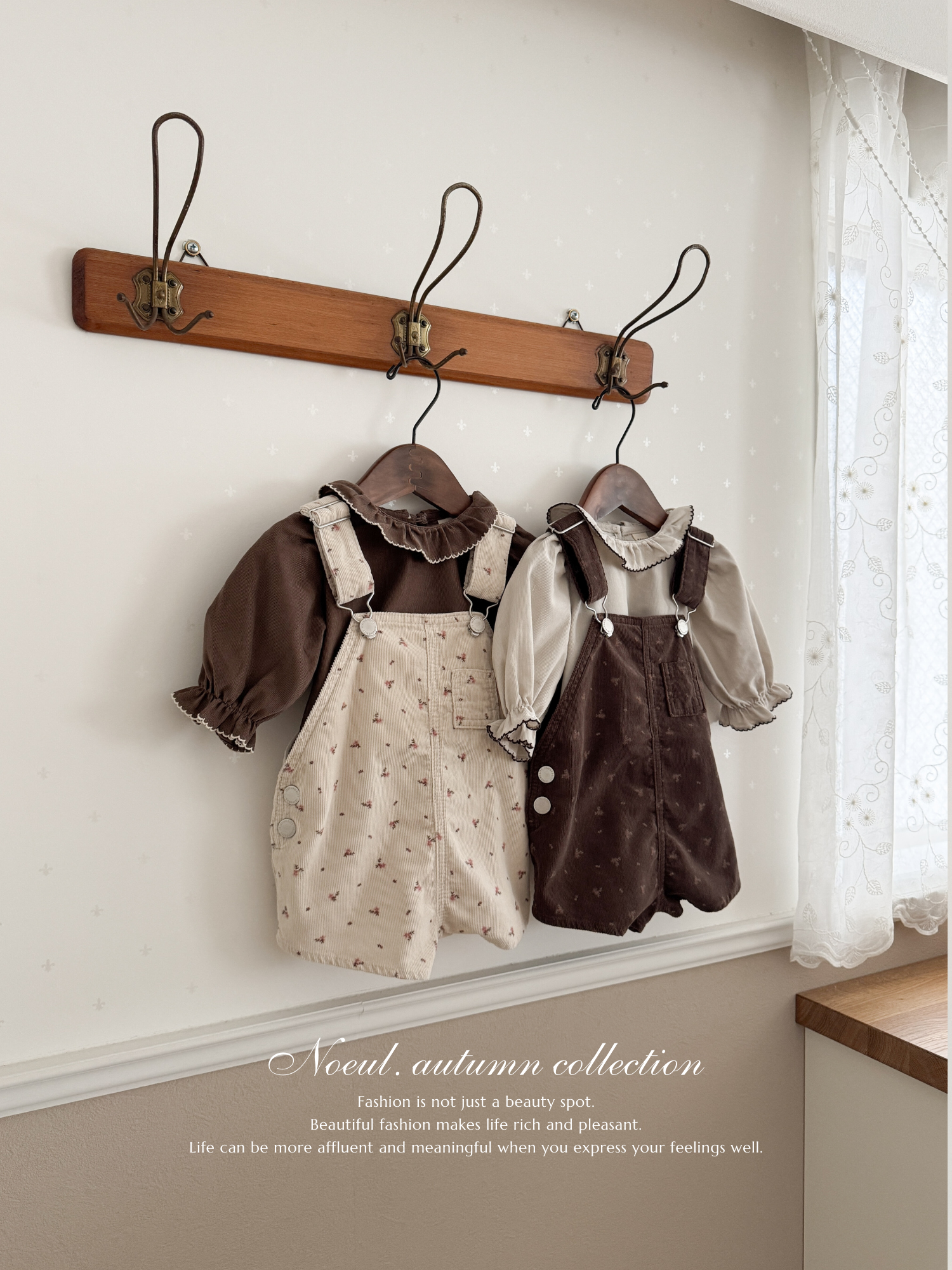 Corduroy berry short overall (flower)