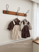 Corduroy berry short overall (flower)
