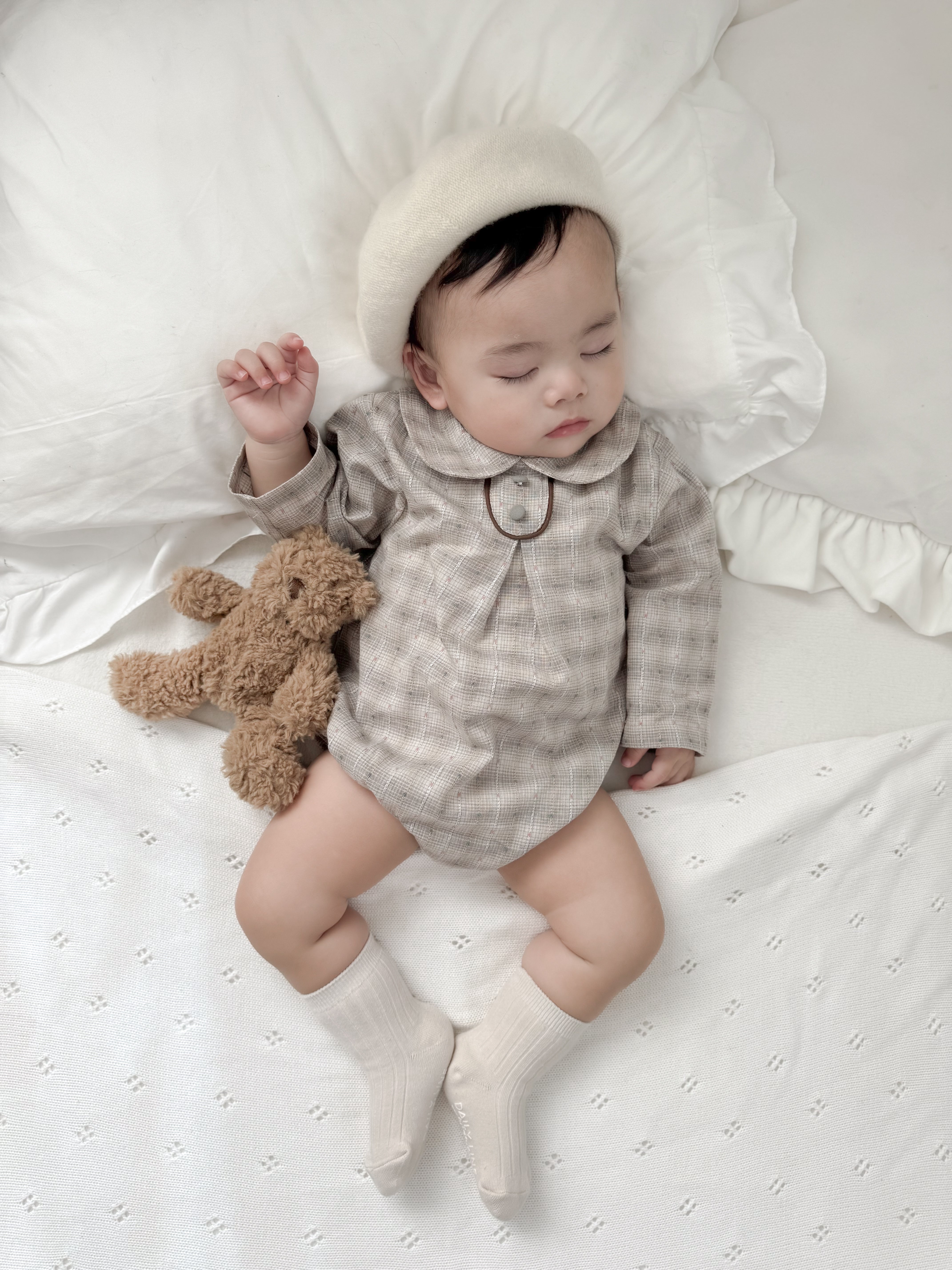 Leandre check rompers
