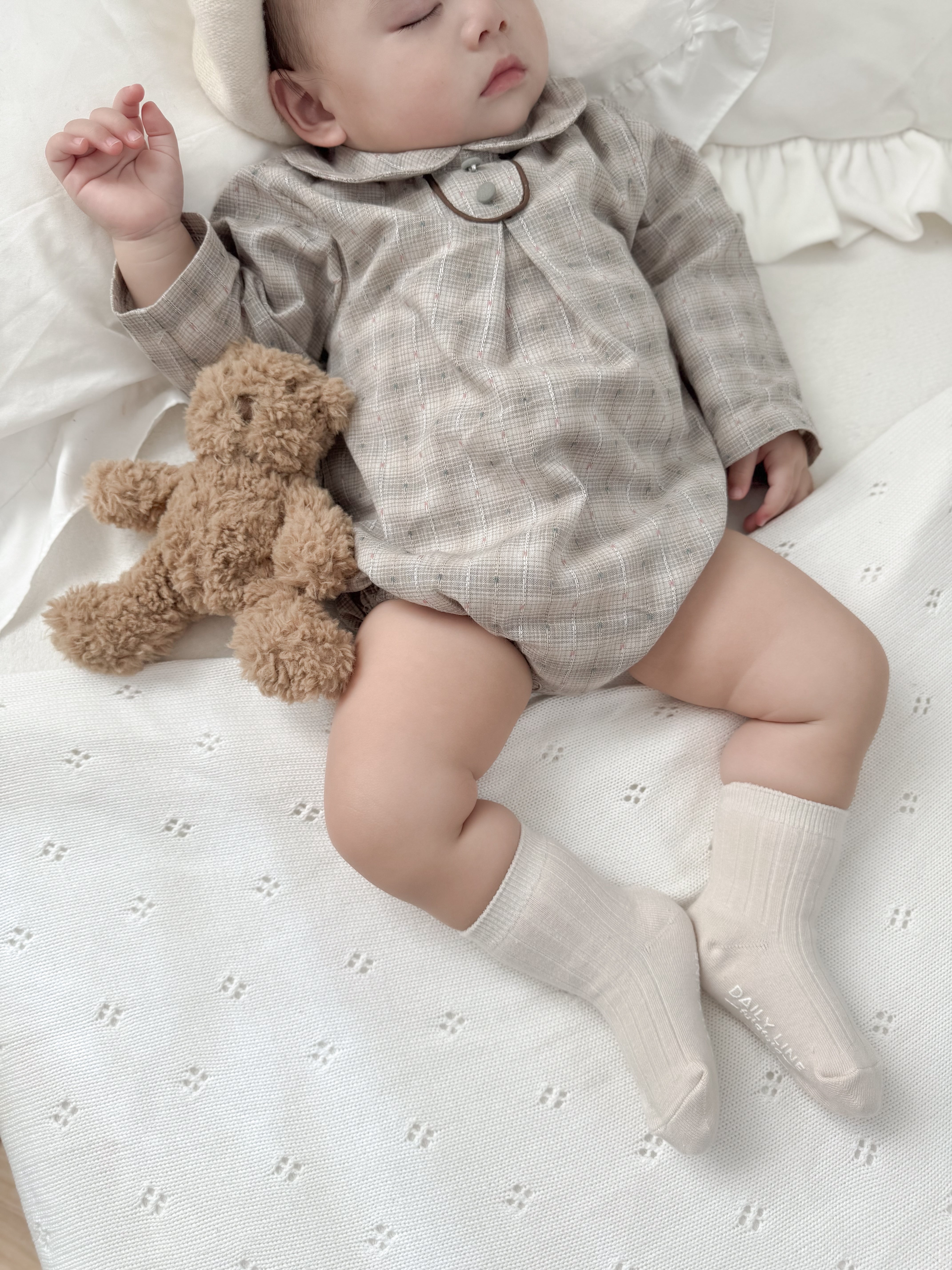 Leandre check rompers