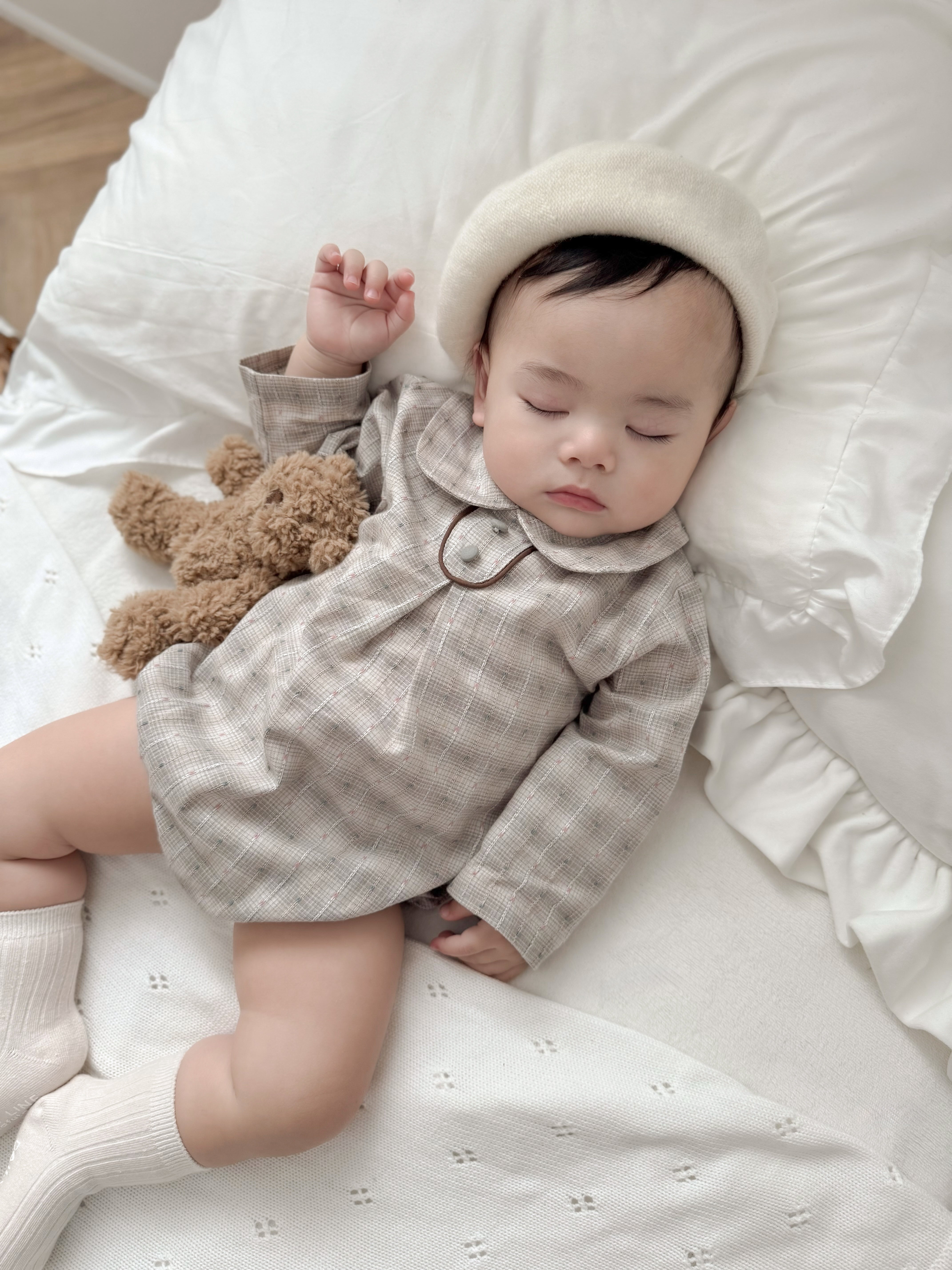 Leandre check rompers