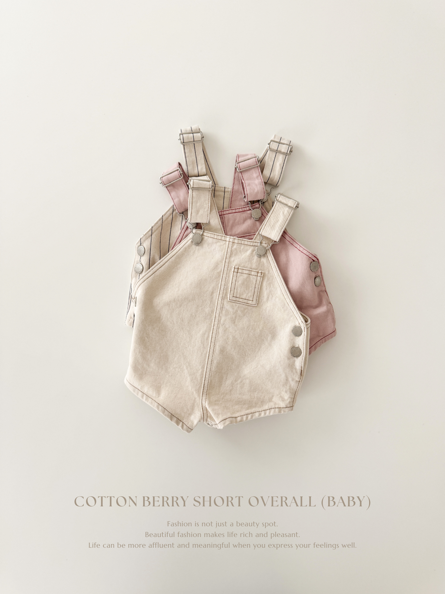 Cotton berry short overall (baby)