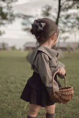 Check collar blouse