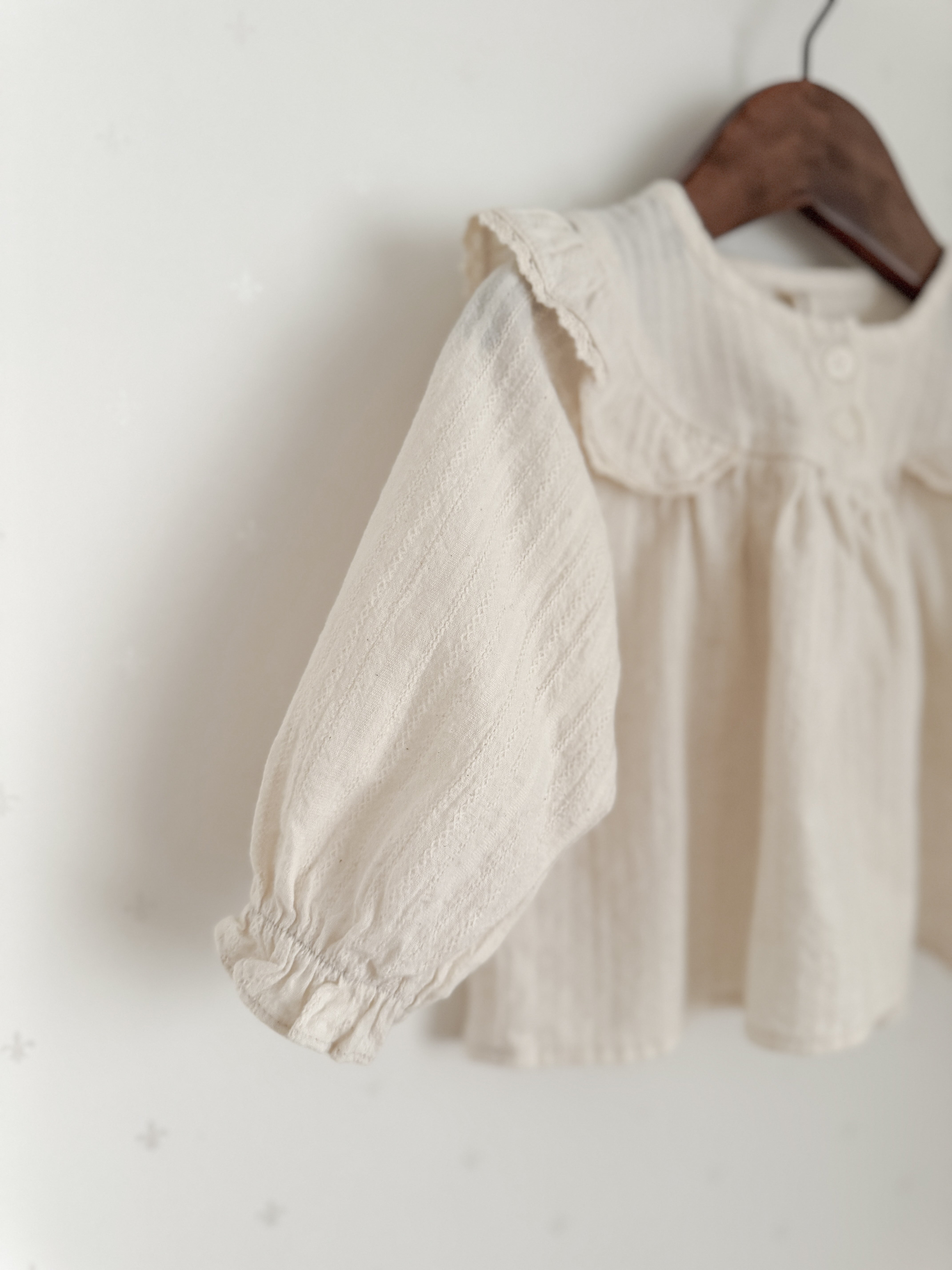 Wing shirring blouse