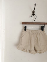 Corduroy frill pants