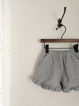 Corduroy frill pants