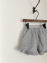 Corduroy frill pants