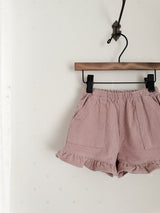 Corduroy frill pants