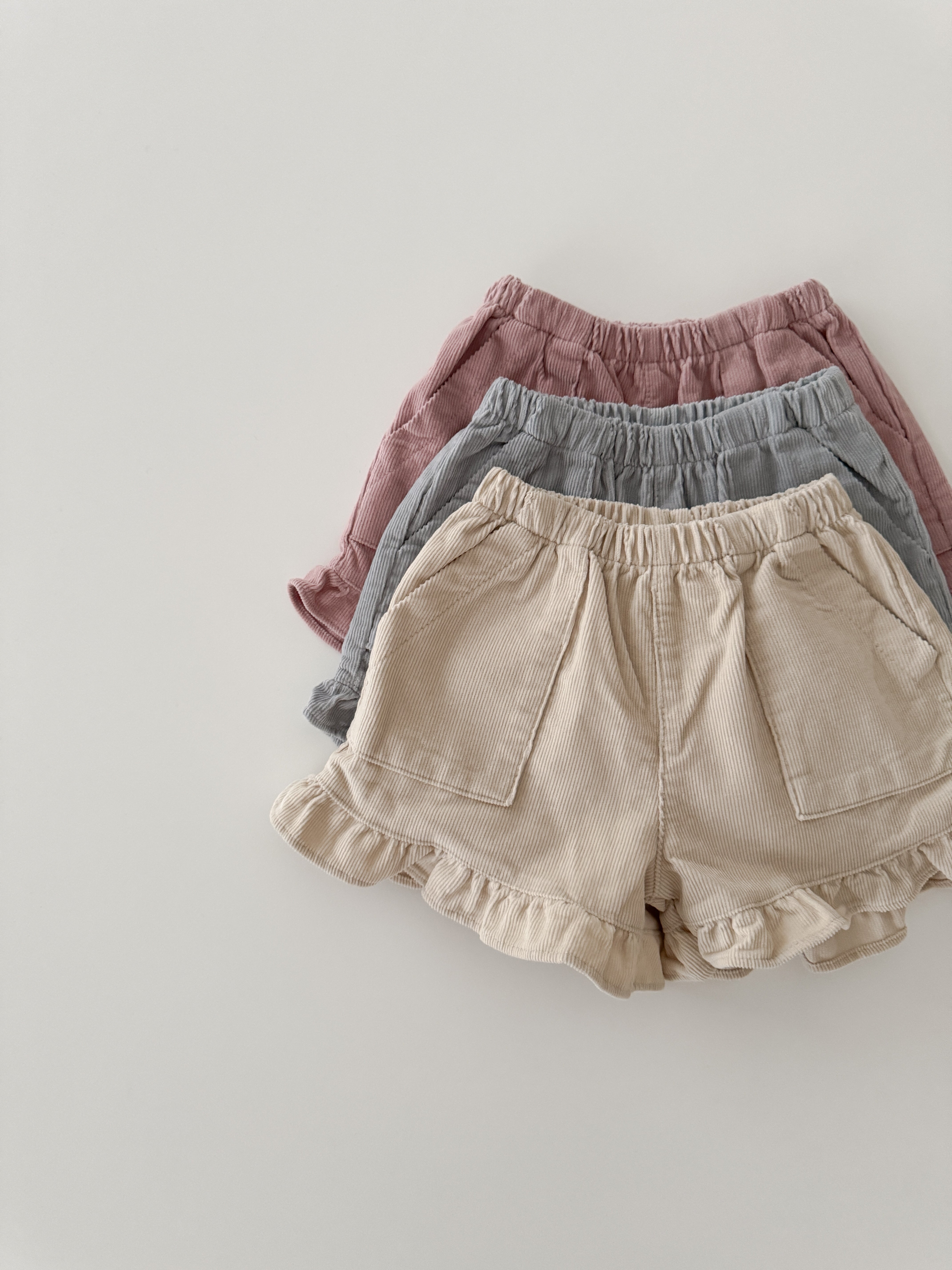 Corduroy frill pants