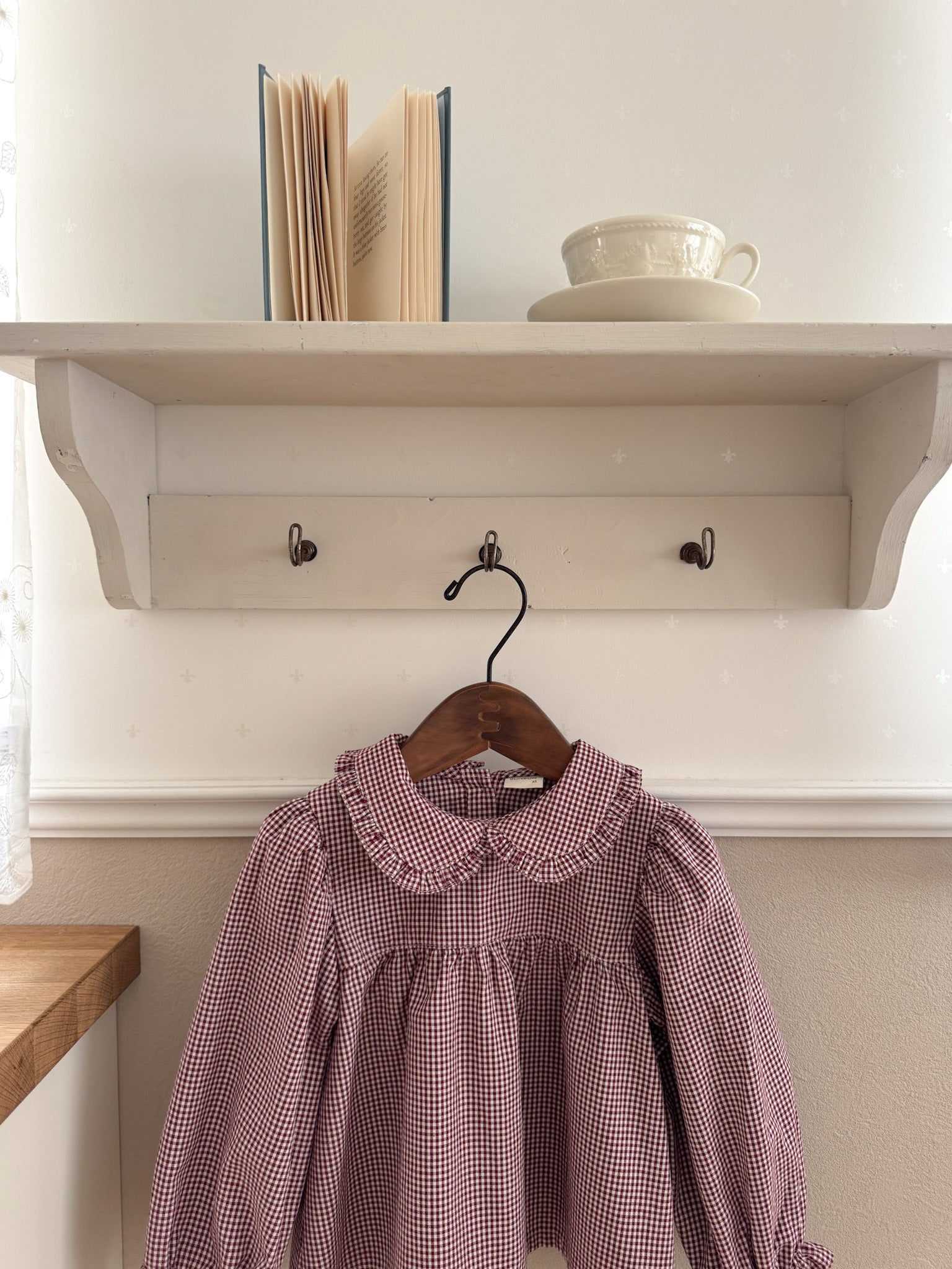 Candy frill check blouse