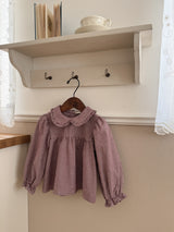 Candy frill check blouse