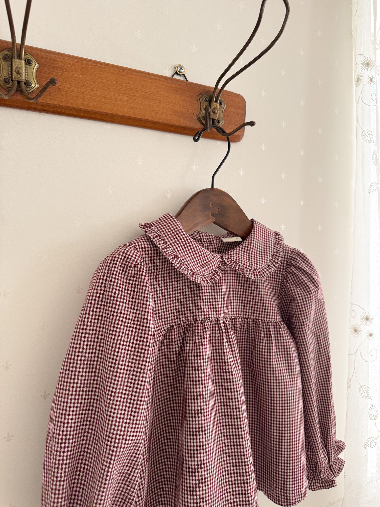 Candy frill check blouse