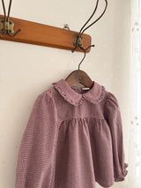 Candy frill check blouse