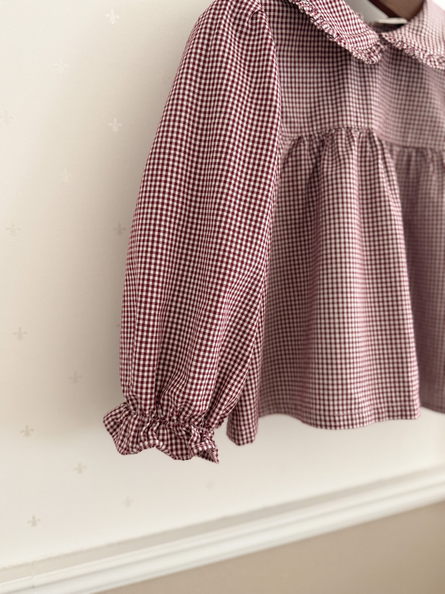 Candy frill check blouse