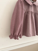 Candy frill check blouse
