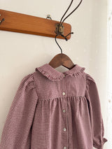 Candy frill check blouse