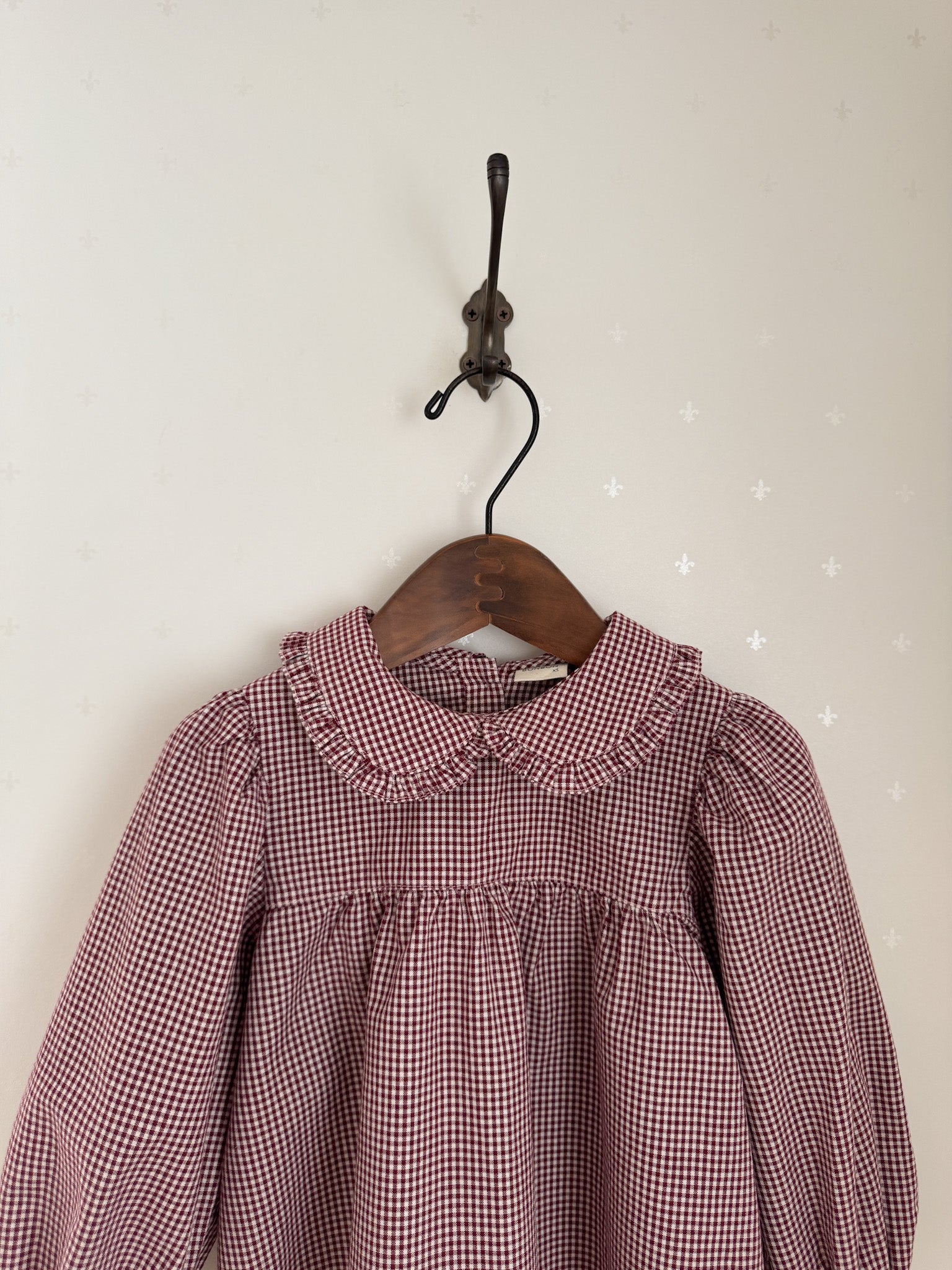 Candy frill check blouse