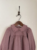 Candy frill check blouse
