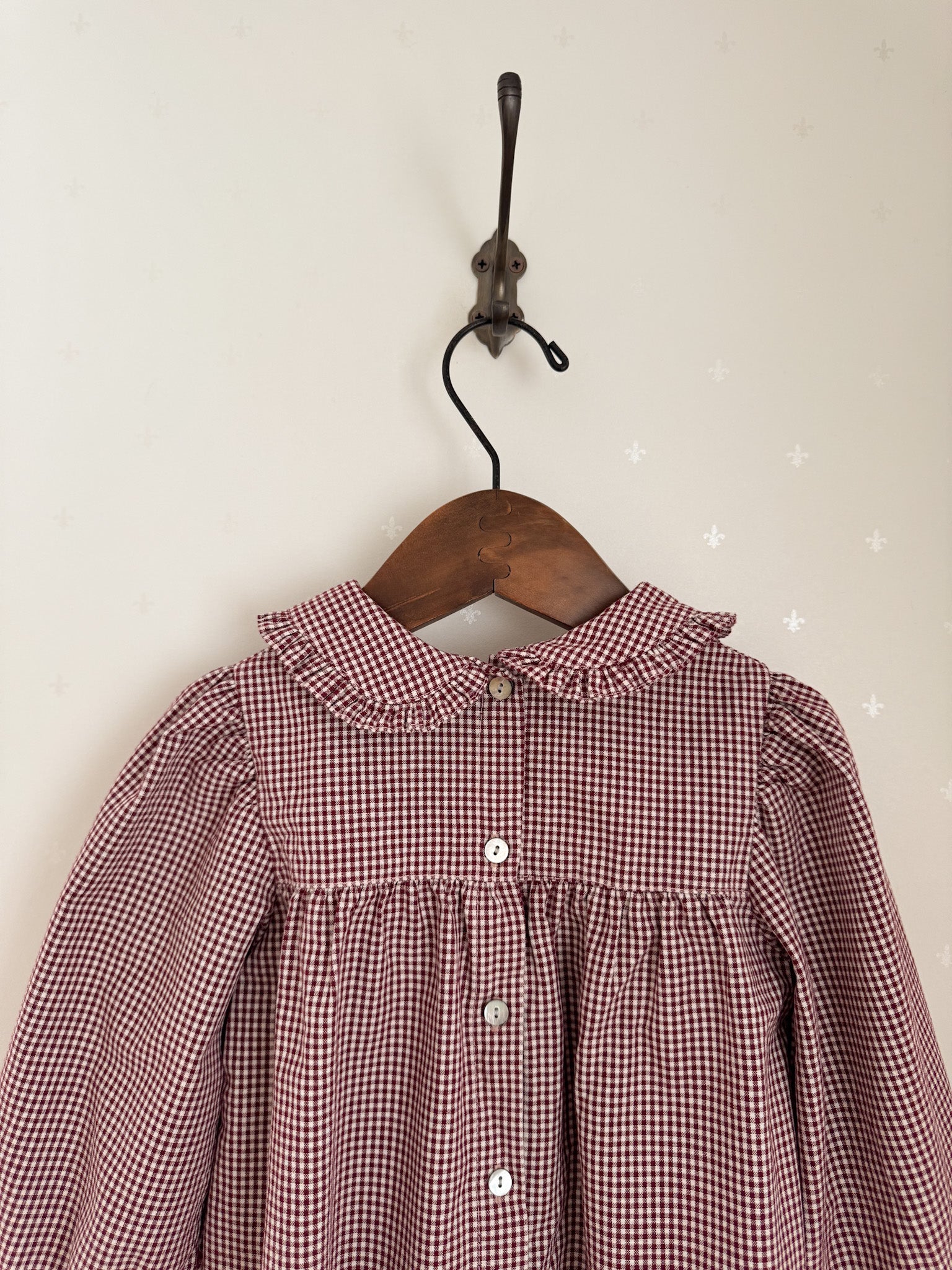 Candy frill check blouse